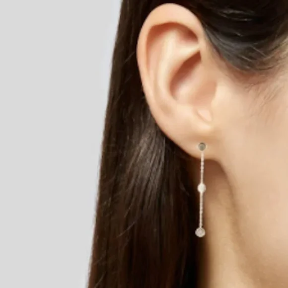 14K Diamond Drop Earrings - Picture 4 of 4